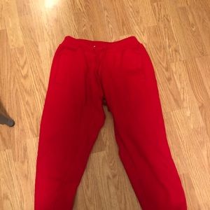 Red sweat pants